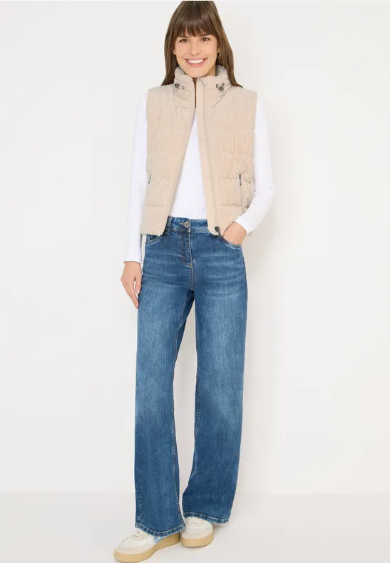 Thumbnail - Cecil Damen Struktumix Cordweste in Beige, Gr: XXL