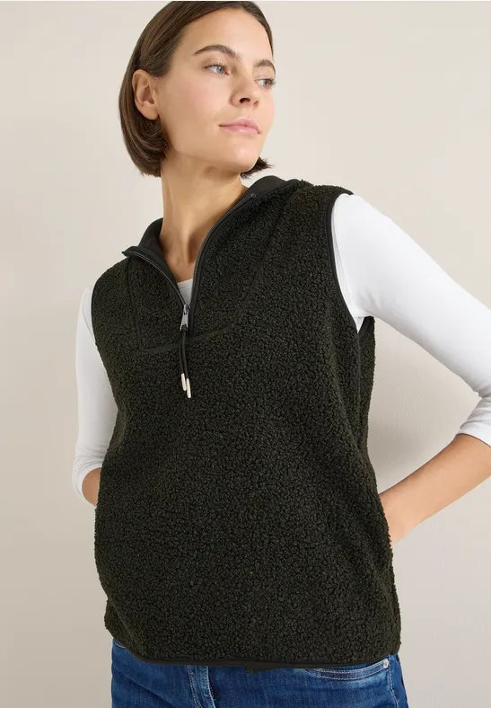 Cecil Femme Gilet Teddy Troyer in Vert, Gr: XXL