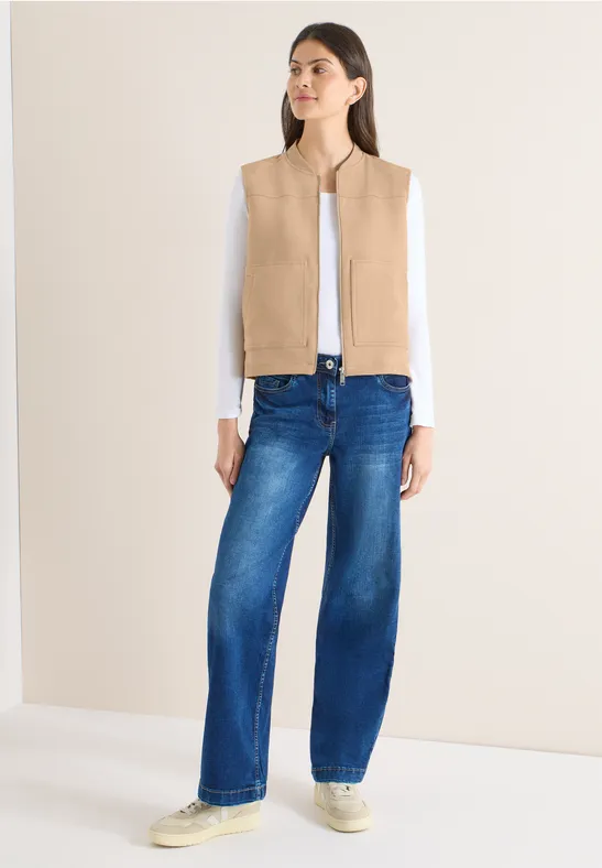 Thumbnail - Cecil Damen Blouson Weste in Beige, Gr: L
