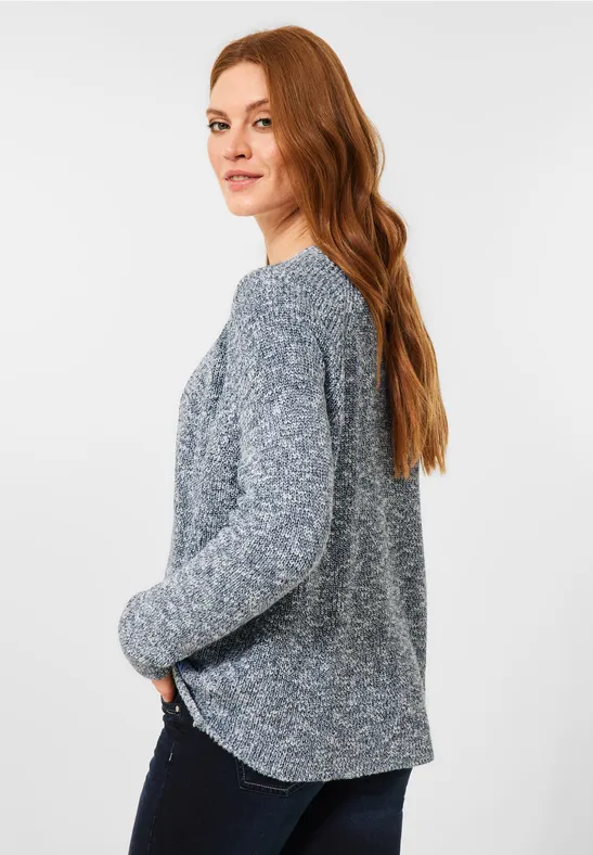 Cecil Damen Cardigan Mouliné – Aus Baumwolle, Mit V-Ausschnitt Und Knopfleiste, Lässiger Strick