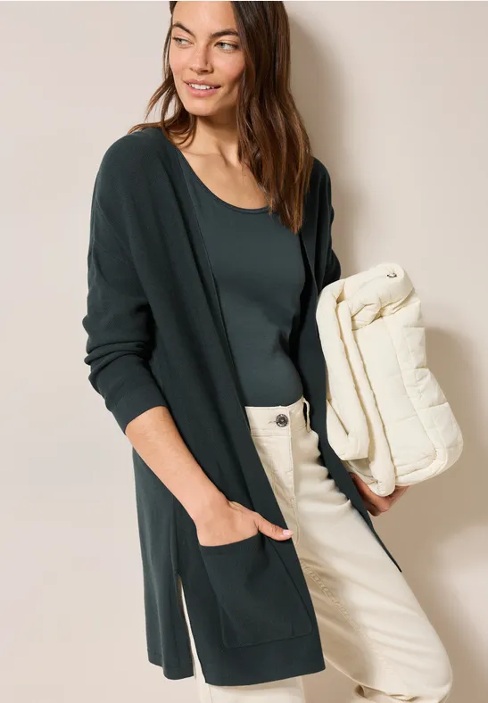 Cecil Femme Cardigan ouvert en maille fine in Vert, Gr: XS