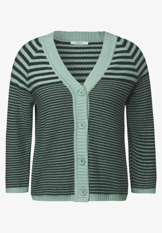 Thumbnail - Cecil Damen Strukturmix Cardigan in Grün, Gr: XL