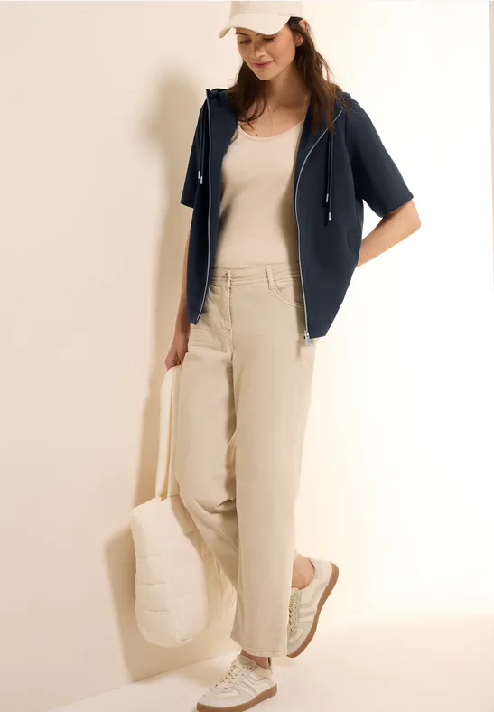 Thumbnail - Cecil Damen Kurzarm Sweatjacke in Blau, Gr: S