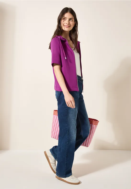 Thumbnail - Cecil Damen Kurzarm Sweatjacke in Pink, Gr: S