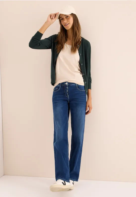 Thumbnail - Cecil Damen Strickjacke mit Knopfleiste in Grün, Gr: M