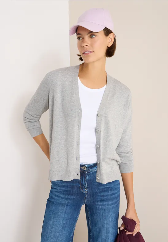 Cecil Femme Cardigan col en V in Gris, Gr: XXL