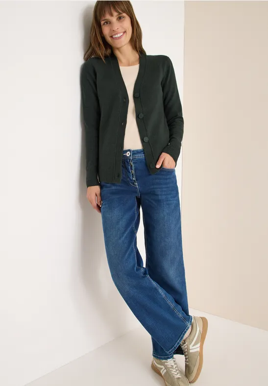 Thumbnail - Cecil Damen Softer V-Neck Cardigan in Grün, Gr: XL