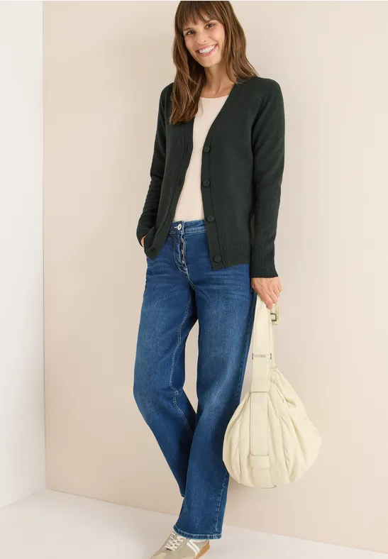 Thumbnail - Cecil Damen Softer V-Neck Cardigan in Grün, Gr: 3XL