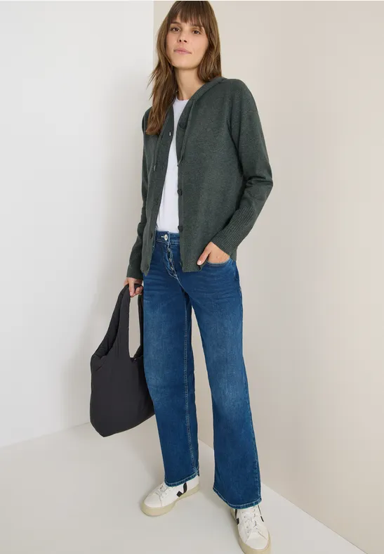 Thumbnail - Cecil Damen Cardigan mit Kapuze in Grün, Gr: 3XL