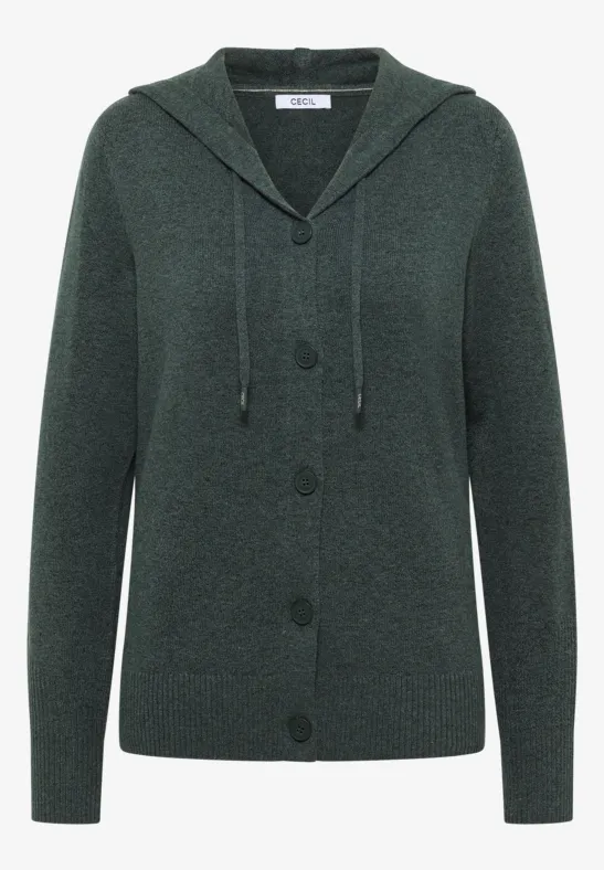 Thumbnail - Cecil Damen Cardigan mit Kapuze in Grün, Gr: 3XL