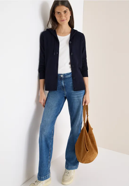 Thumbnail - Cecil Damen Cardigan mit Kapuze in Blau, Gr: S