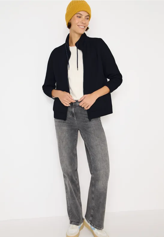Thumbnail - Cecil Damen Sweatjacke mit Struktur in Blau, Gr: S