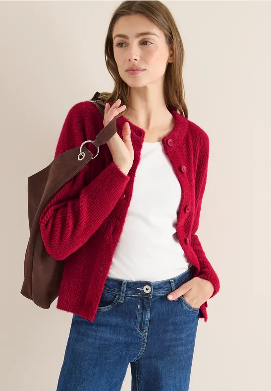 Federgarn Ripp-Strickjacke günstig online kaufen
