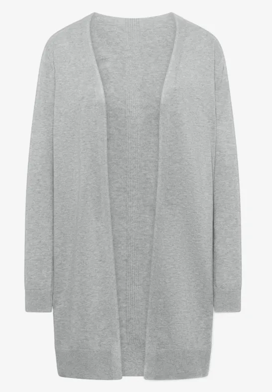 Thumbnail - Cecil Damen Basic Cardigan in langer Passform in Grau, Gr: S