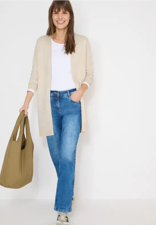 Thumbnail - Cecil Damen Langer Basic Cardigan in Beige, Gr: 3XL