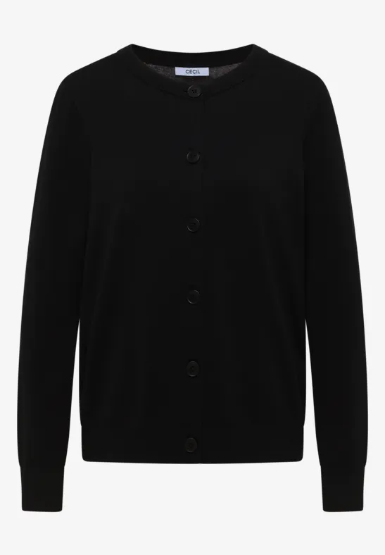 Thumbnail - Cecil Damen Basic Cardigan in Schwarz, Gr: XXL