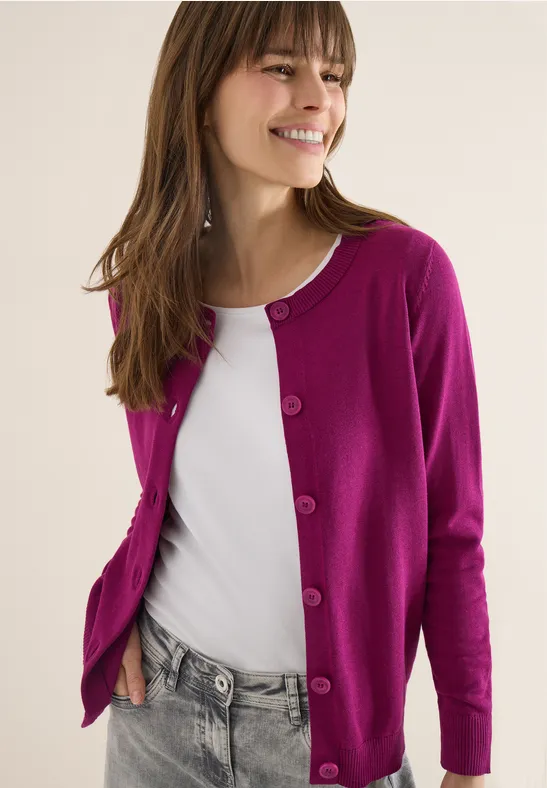 Thumbnail - Cecil Damen Basic Cardigan in Pink, Gr: 3XL