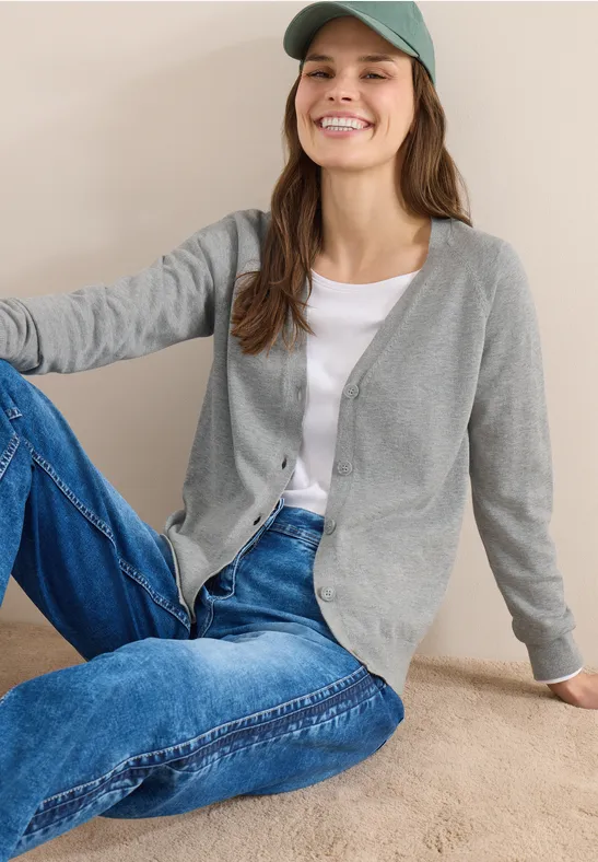 Thumbnail - Cecil Damen Basic Cardigan in Grau, Gr: M