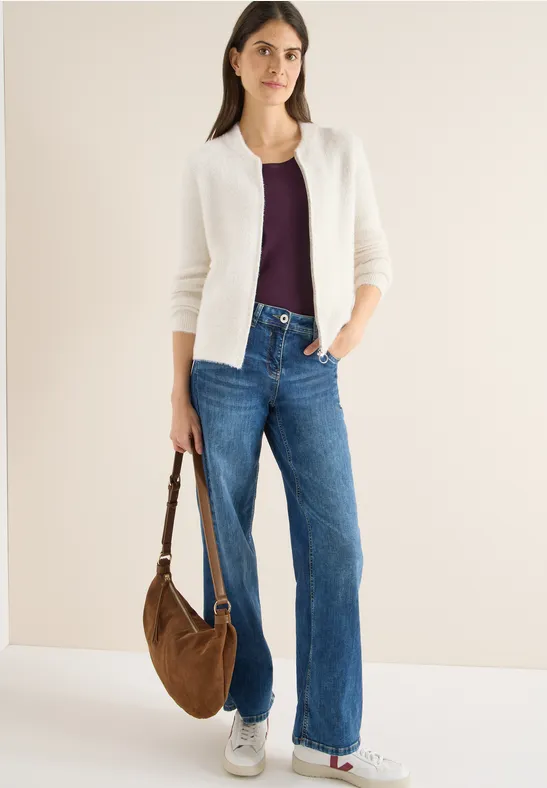 Jacquard Cardigan mit Zipper günstig online kaufen