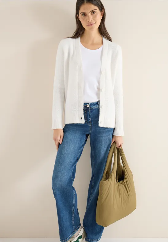 Thumbnail - Cecil Damen Federgarn Cardigan in Grau, Gr: S