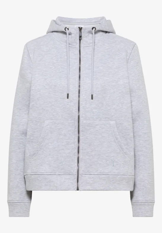 Thumbnail - Cecil Damen Glitzernde Hoodie Sweatjacke in Grau, Gr: L