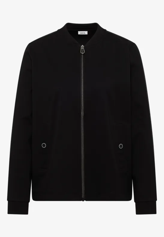 Thumbnail - Cecil Damen Blouson mit Glitzer-Tape in Schwarz, Gr: XS