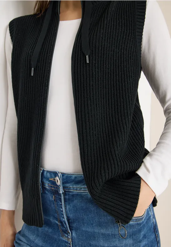 Strukturweste mit Zipper günstig online kaufen