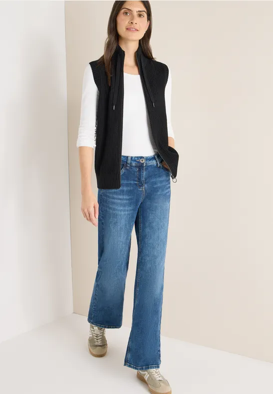 Thumbnail - Cecil Damen Strukturweste mit Zipper in Schwarz, Gr: M