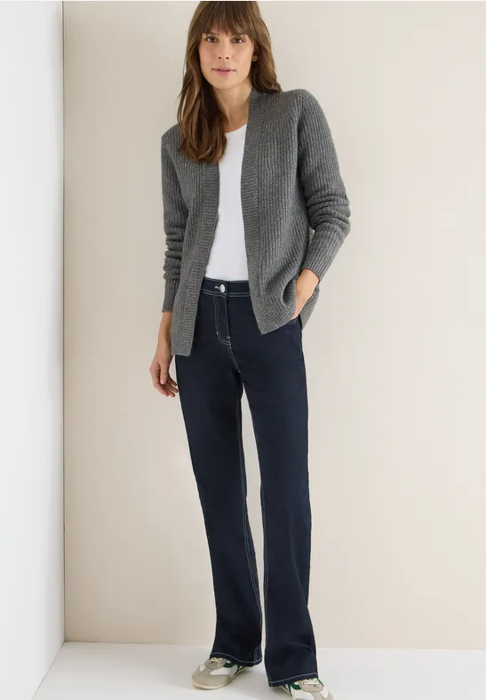 Thumbnail - Cecil Damen Cardigan mit Struktur in Grau, Gr: XL