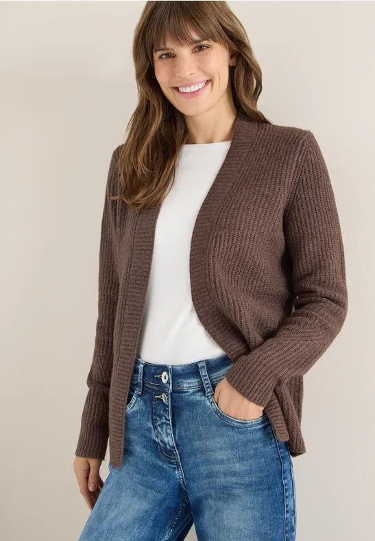 Thumbnail - Cecil Damen Cardigan mit Struktur in Braun, Gr: XS