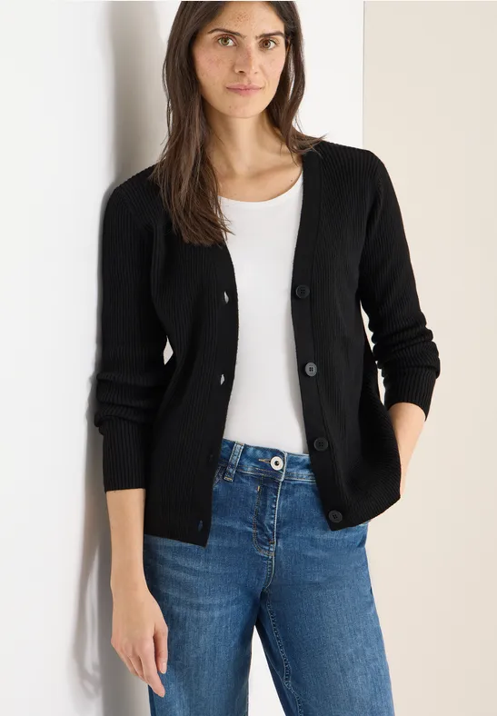 Cardigan in Rippstruktur günstig online kaufen