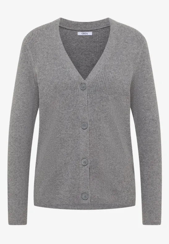 Thumbnail - Cecil Damen Cardigan in Rippstruktur in Grau, Gr: L