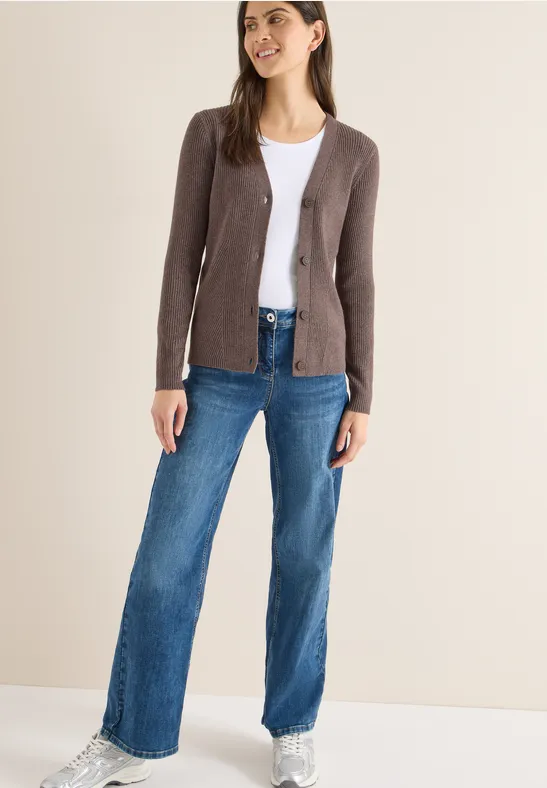 Thumbnail - Cecil Damen Cardigan in Rippstruktur in Braun, Gr: XL