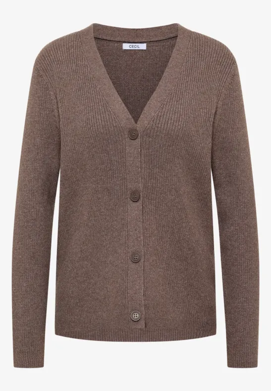 Thumbnail - Cecil Damen Cardigan in Rippstruktur in Braun, Gr: XL