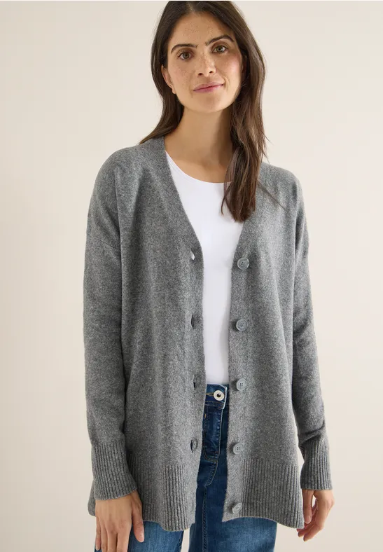 Cecil Femme Cardigan avec patte de boutonnage in Gris, Gr: M