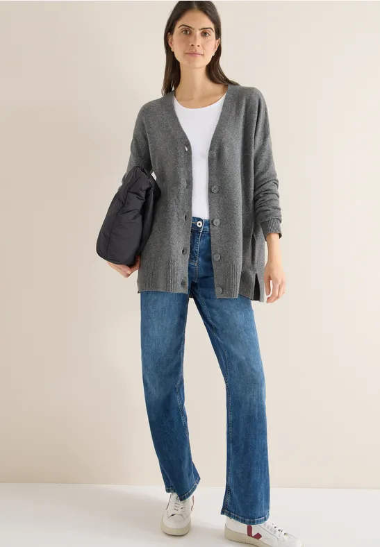 Thumbnail - Cecil Damen Cardigan mit Knopfleiste in Grau, Gr: L
