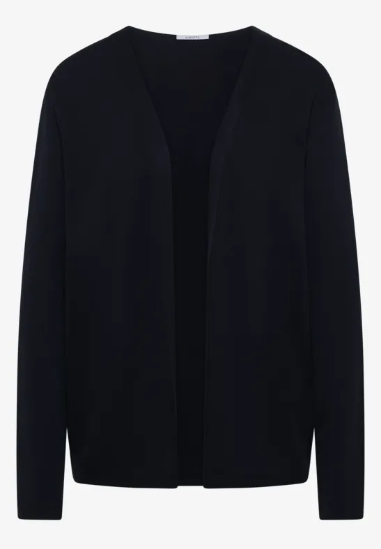 Thumbnail - Cecil Damen Basic Cardigan in offener Passform in Blau, Gr: XXL