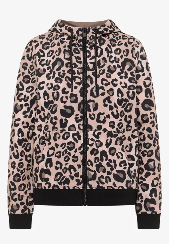 Thumbnail - Cecil Damen Leo Hoodie Sweatjacke in Beige, Gr: XL