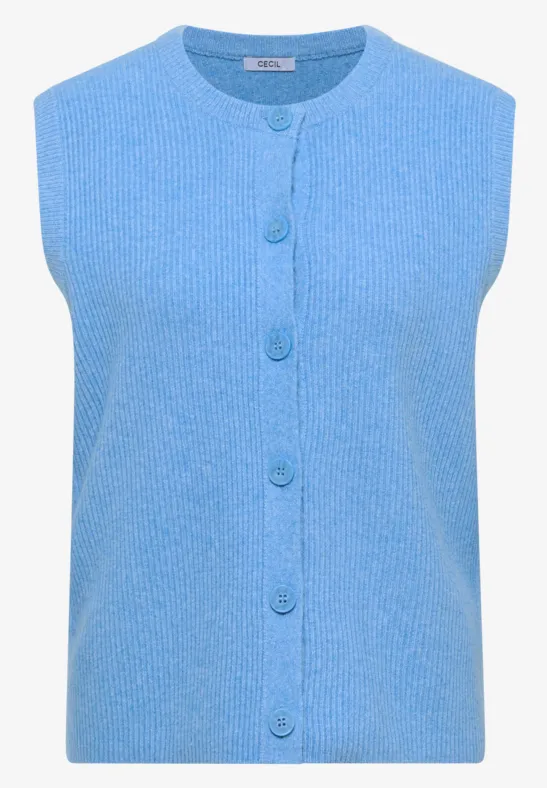Thumbnail - Cecil Damen Rippstruktur Weste in Blau, Gr: M