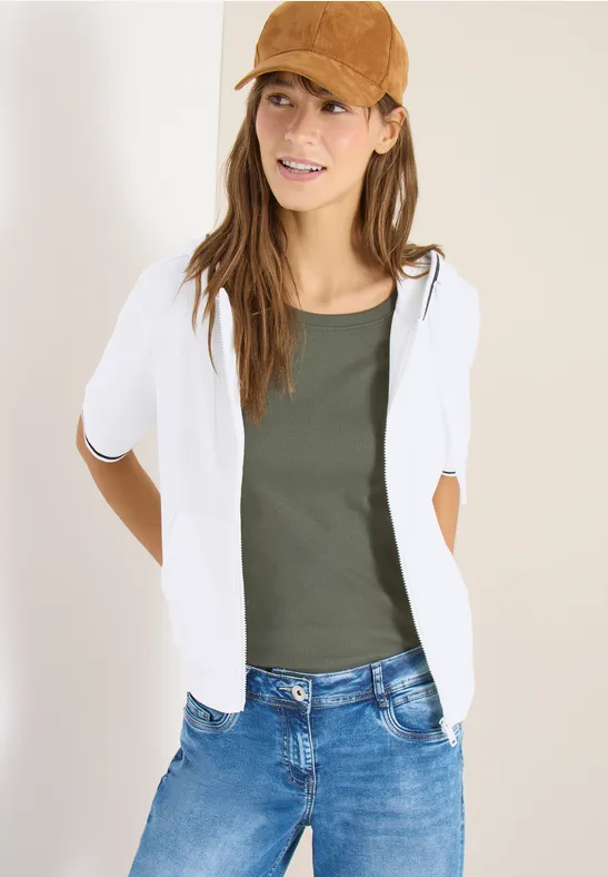 CECIL Kurzarm Sweatjacke mit Kapuze günstig online kaufen