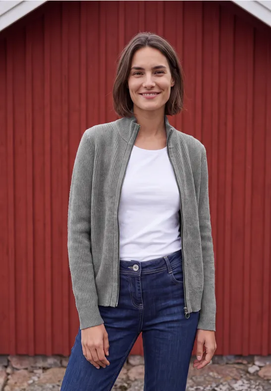 Vest met opstaande kraag en ritssluiting