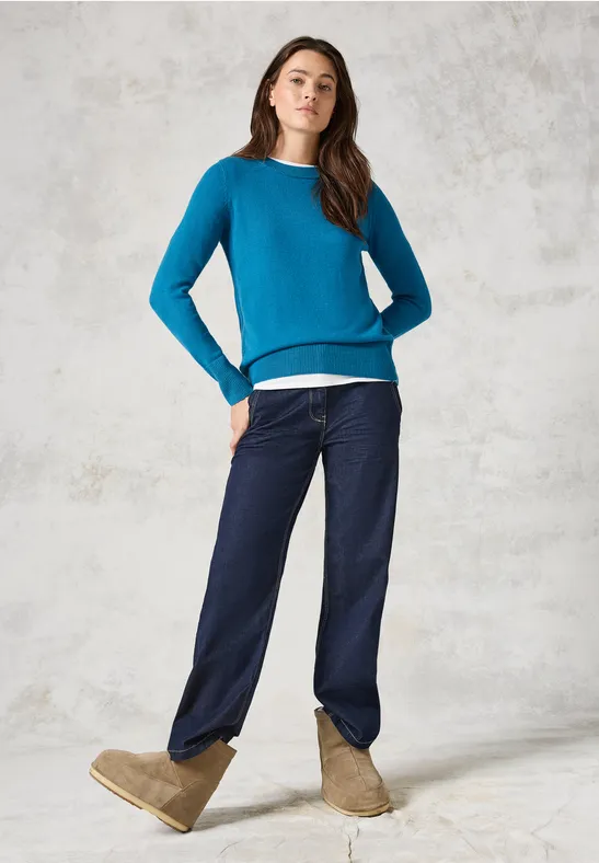 Thumbnail - Cecil Damen Softer Feinstrickpullover in Blau, Gr: XL