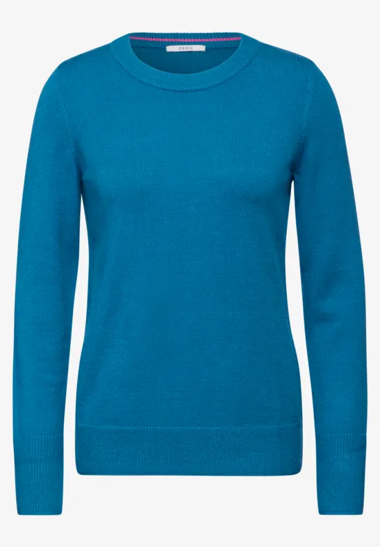 Thumbnail - Cecil Damen Softer Feinstrickpullover in Blau, Gr: XL