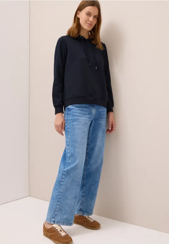 cecil Sweatshirt Hoodie Kapuze Polyester-Baumwolle Blau