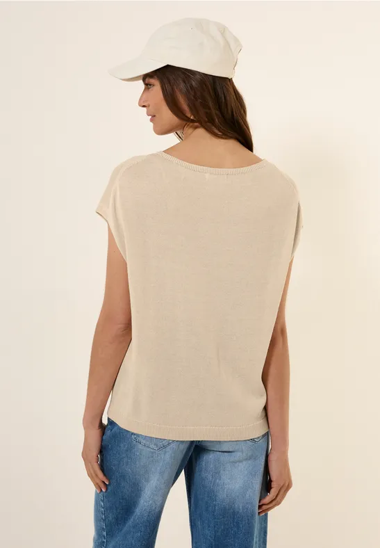Leinen-Look Strickpullover günstig online kaufen