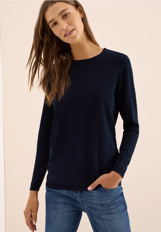 Thumbnail - Cecil Damen Basic Pullover in Blau, Gr: S