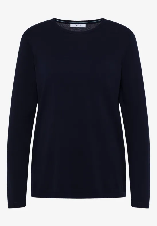 Thumbnail - Cecil Damen Basic Pullover in Blau, Gr: S