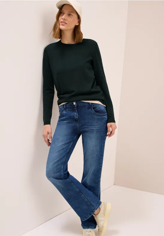 Thumbnail - Cecil Damen Basic Pullover in Grün, Gr: XXL