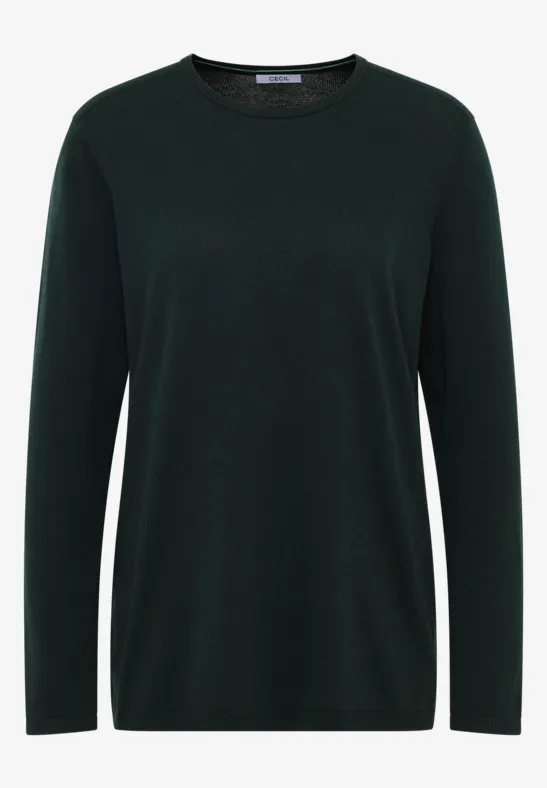 Thumbnail - Cecil Damen Basic Pullover in Grün, Gr: XXL