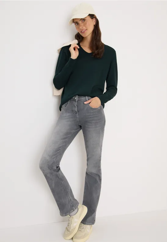 Thumbnail - Cecil Damen Basic Pullover in Grün, Gr: XXL